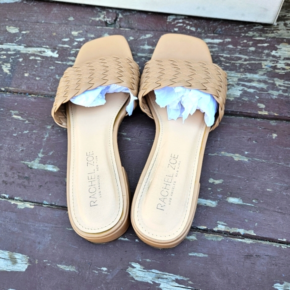 Rachel Zoe Tan Woven Slide Sandals Womens Size 10 - Picture 11 of 16